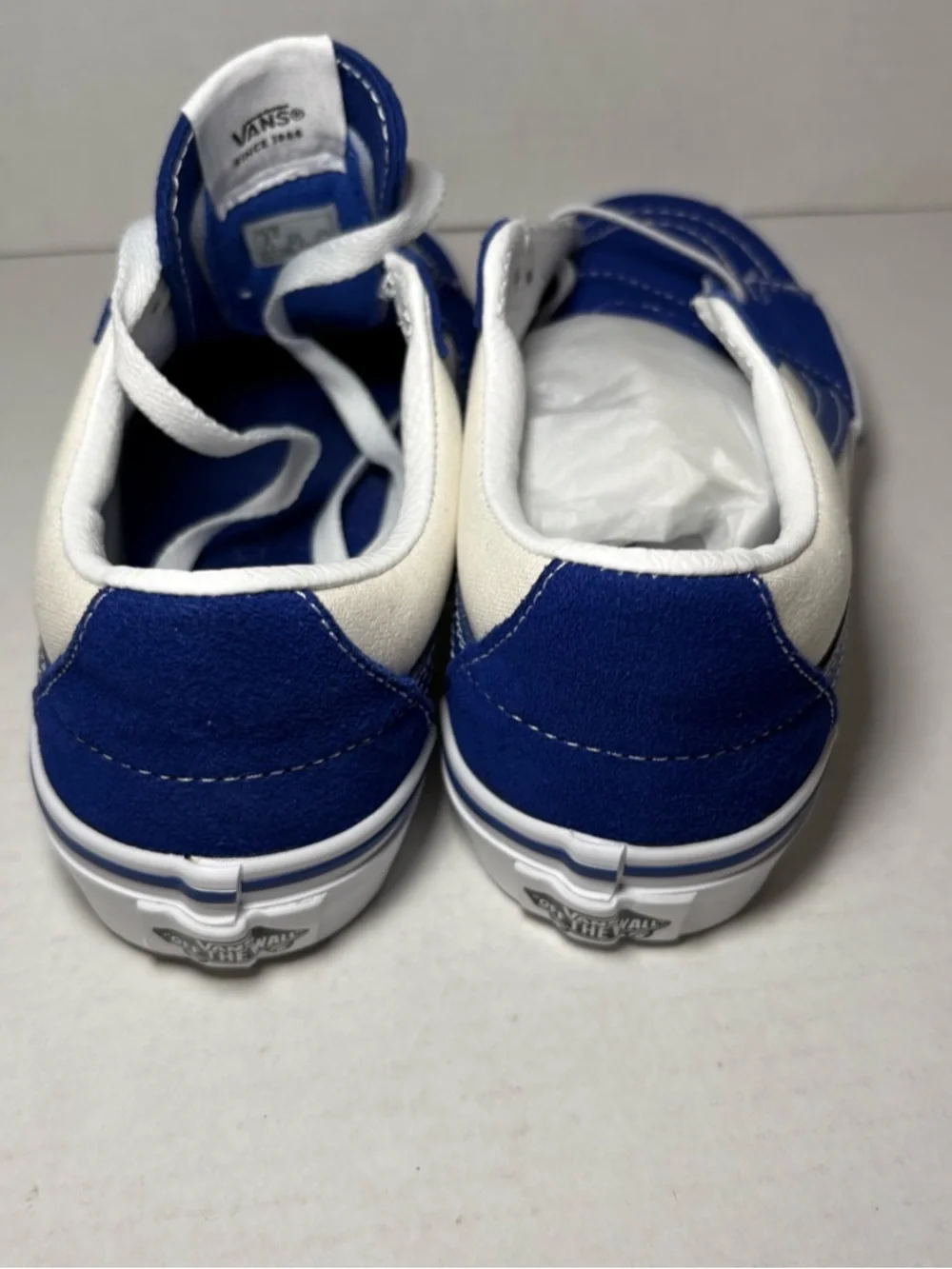 NEW Vans Low Sk8 Skate Shoes Sneakers Blue Cream Kids Youth 3